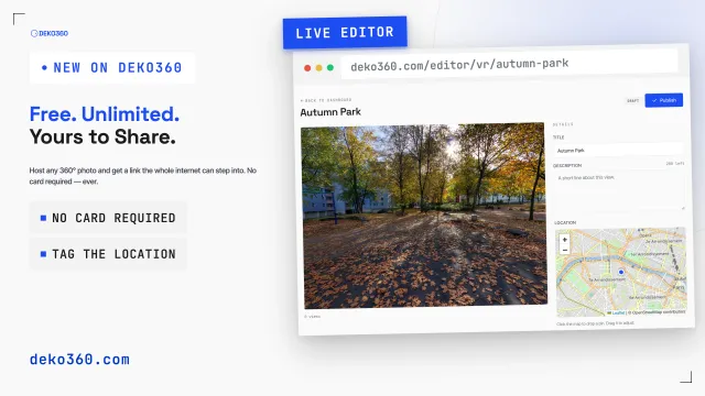 Deko360 Now Offers Free, Unlimited 360° VR Image Hosting